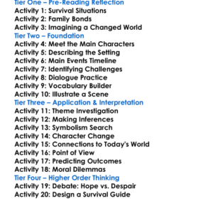 The Road Cormac Mccarthy Worksheet Activity Booklet