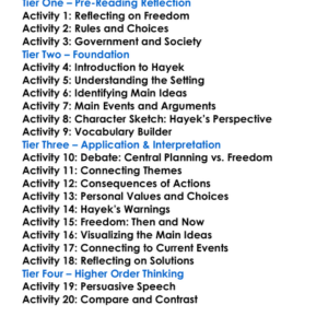 The Road To Serfdom Fa Hayek Worksheet Activity Booklet