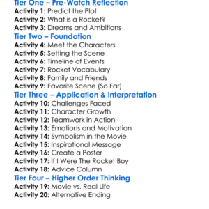 The Rocket Boy 1989 Worksheet Activity Booklet