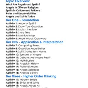 The Role Of Angels And Spirits Worksheet Activity Booklet