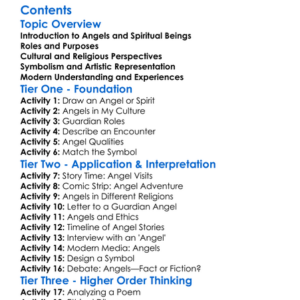 The Role Of Angels And Spiritual Beings Worksheet Activity Booklet