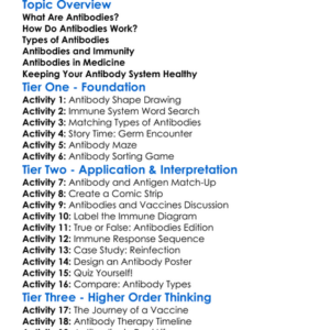 The Role Of Antibodies Worksheet Activity Booklet