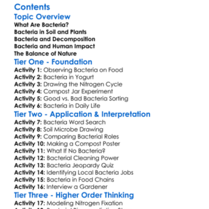 The Role Of Bacteria In The Environment Worksheet Activity Booklet