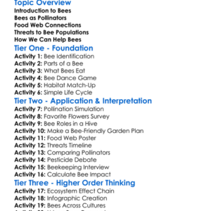 The Role Of Bees In Ecosystems Worksheet Activity Booklet