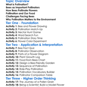 The Role Of Bees In Pollination Worksheet Activity Booklet
