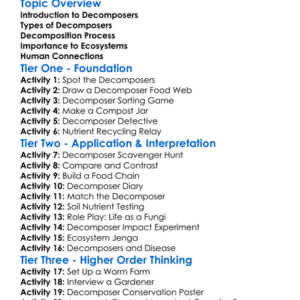 The Role Of Decomposers In Nature Worksheet Activity Booklet