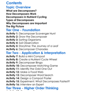 The Role Of Decomposers In Nutrient Cycling Worksheet Activity Booklet
