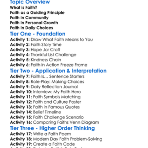 The Role Of Faith In Daily Life Worksheet Activity Booklet