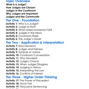The Role Of Judges Worksheet Activity Booklet