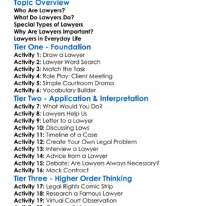 The Role Of Lawyers Worksheet Activity Booklet