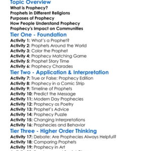 The Role Of Prophecy In Religions Worksheet Activity Booklet