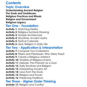 The Role Of Religion In Ancient Civilizations Worksheet Activity Booklet