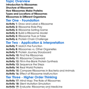 The Role Of Ribosomes In Cells Worksheet Activity Booklet