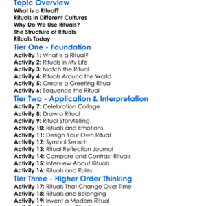 The Role Of Ritual Worksheet Activity Booklet