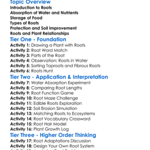 The Role Of Roots In Plants Worksheet Activity Booklet