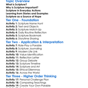 The Role Of Scripture In Daily Life Worksheet Activity Booklet