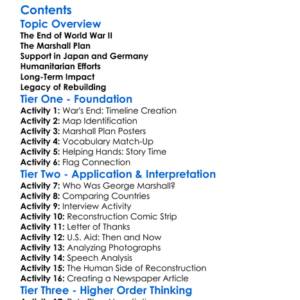 The Role Of The United States In Post-War Reconstruction Worksheet Activity Booklet