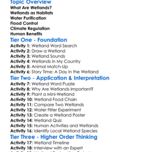 The Role Of Wetlands Worksheet Activity Booklet