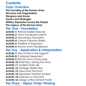 The Roman Army And Military Expansion Worksheet Activity Booklet