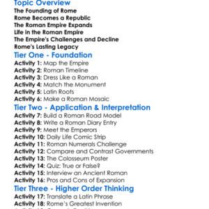 The Roman Empire Worksheet Activity Booklet
