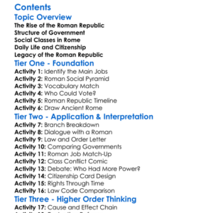 The Roman Republic Government And Society Worksheet Activity Booklet