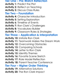 The Ron Clark Story 2006 Worksheet Activity Booklet