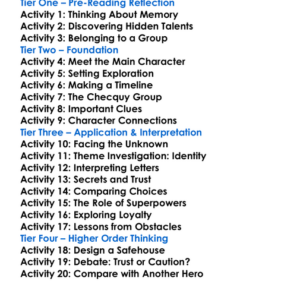 The Rook Daniel Omalley Worksheet Activity Booklet