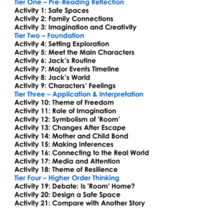 The Room Emma Donoghue Worksheet Activity Booklet