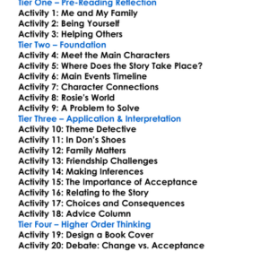 The Rosie Result Graeme Simsion Worksheet Activity Booklet