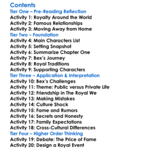 The Royal We Heather Cocks  Jessica Morgan Worksheet Activity Booklet