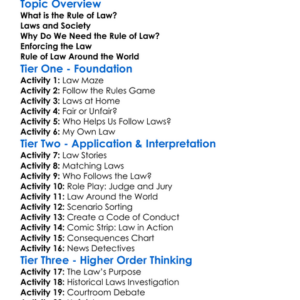 The Rule Of Law Worksheet Activity Booklet