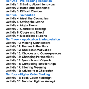 The Runaway Alice Munro Worksheet Activity Booklet