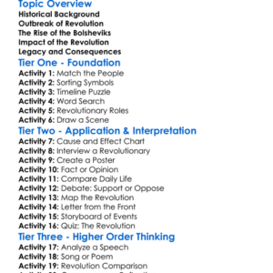 The Russian Revolution Of 1917 Worksheet Activity Booklet