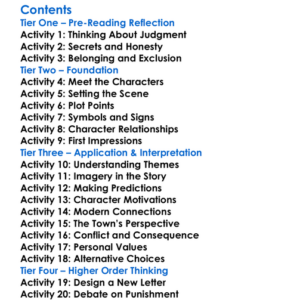 The Scarlet Letter Nathaniel Hawthorne Worksheet Activity Booklet