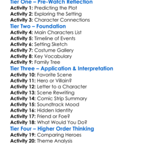 The Scarlet Pimpernel 1982 Worksheet Activity Booklet