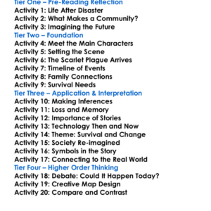 The Scarlet Plague Jack London Worksheet Activity Booklet