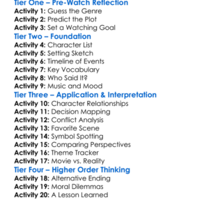 The Score 2001 Worksheet Activity Booklet