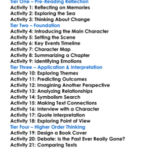 The Sea John Banville Worksheet Activity Booklet