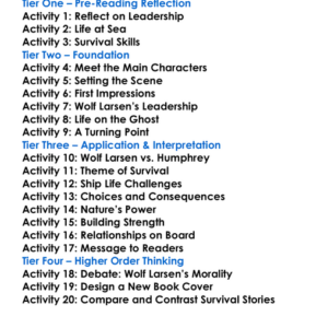 The Sea-Wolf Jack London Worksheet Activity Booklet