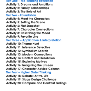 The Seagull Anton Chekhov Worksheet Activity Booklet