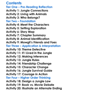 The Second Jungle Book Rudyard Kipling Worksheet Activity Booklet