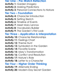 The Secret Garden Worksheet Activity Booklet