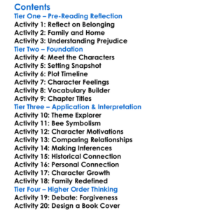 The Secret Life Of Bees Sue Monk Kidd Worksheet Activity Booklet