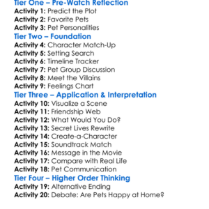 The Secret Life Of Pets Worksheet Activity Booklet