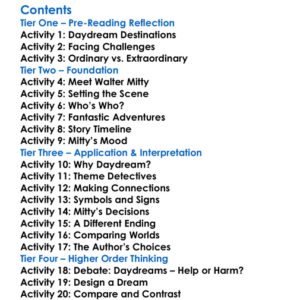 The Secret Life Of Walter Mitty James Thurber Worksheet Activity Booklet