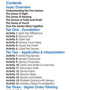 The Senses Sight Hearing Taste Touch And Smell Worksheet Activity Booklet