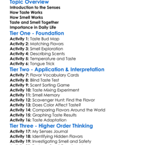The Senses Taste And Smell Worksheet Activity Booklet