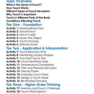 The Senses Touch Worksheet Activity Booklet