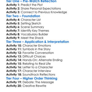 The Shack 2017 Worksheet Activity Booklet