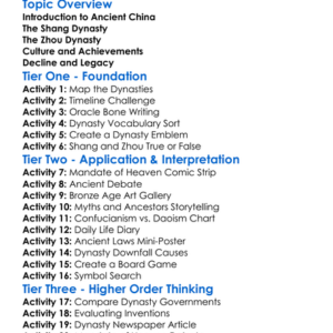 The Shang And Zhou Dynasties Worksheet Activity Booklet